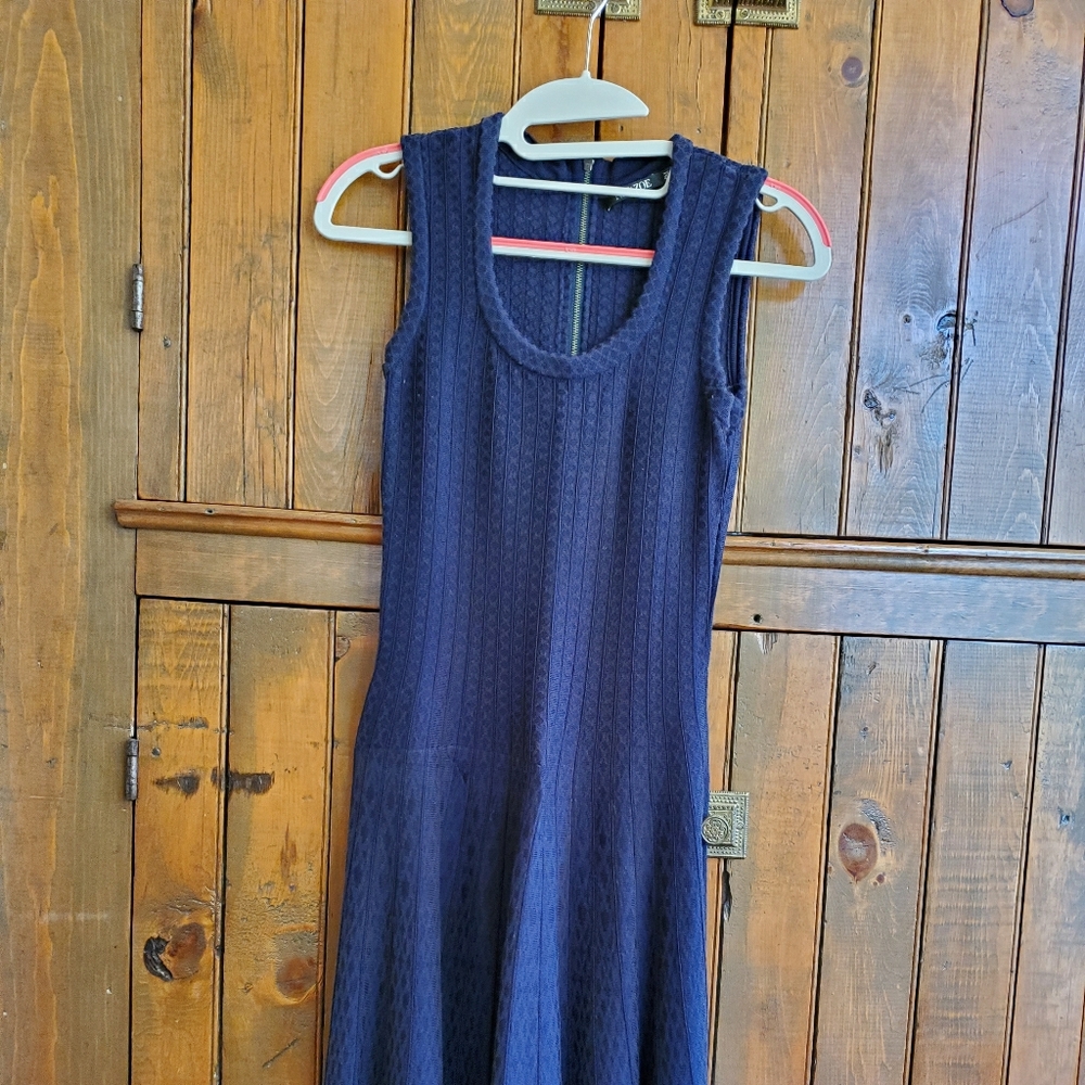 Navy knit sleeveless dress